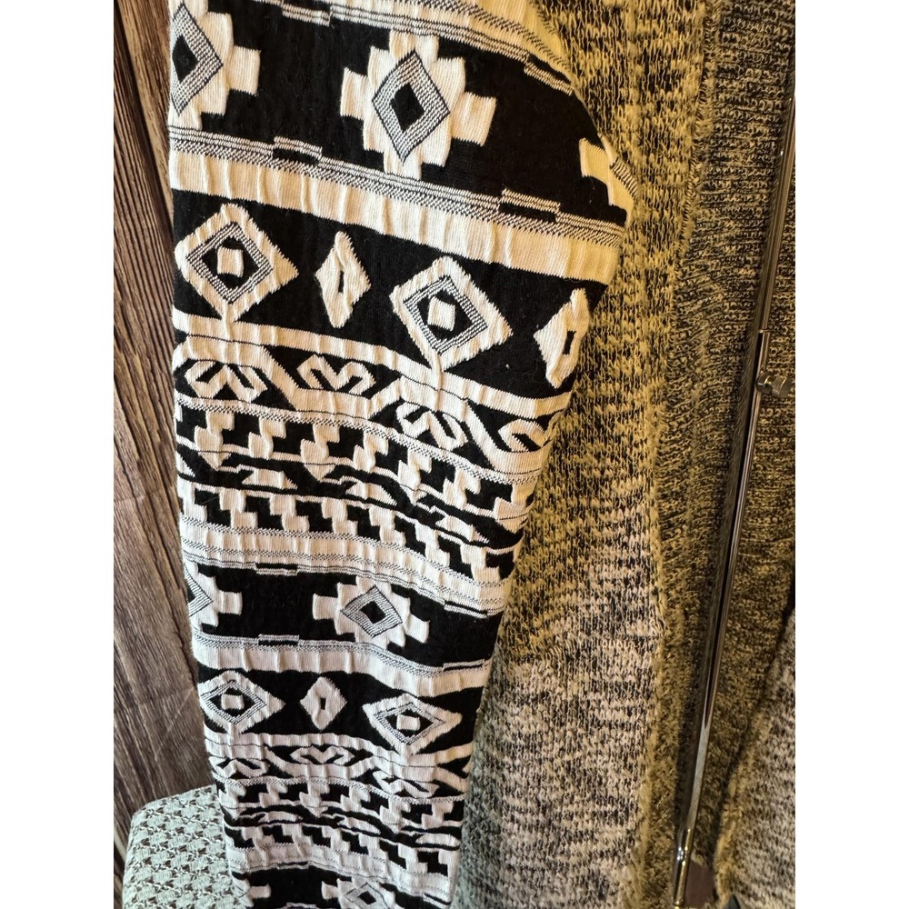 Silvergate Cardigan Sweater Women Small Grey Tribal Geometric Hooded Open Front - Picture 7 of 8